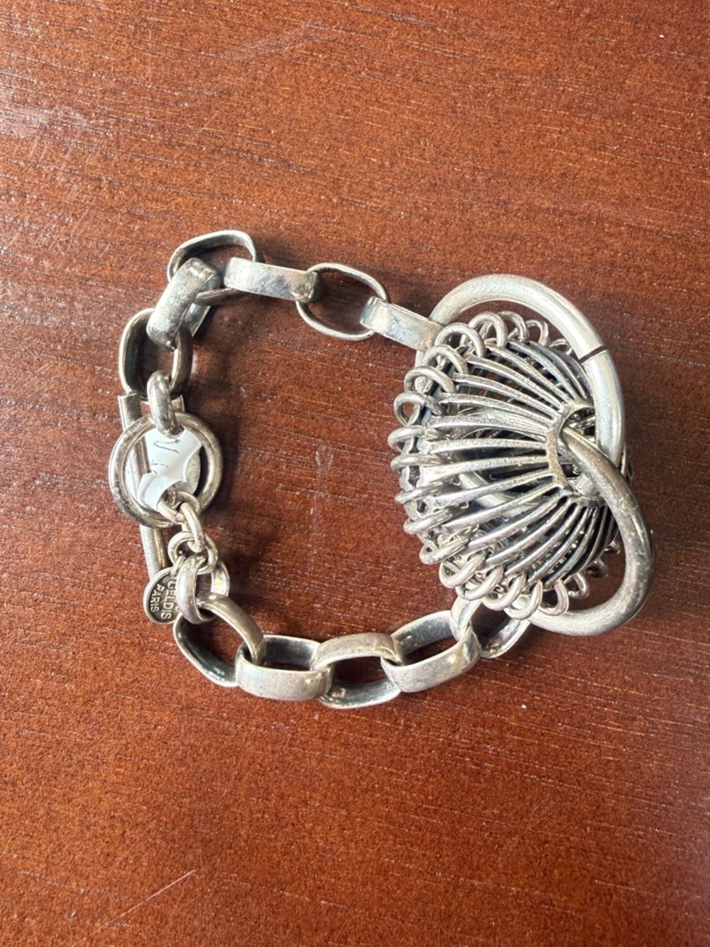 Aris Silver-Tone Sculptural Link Bracelet